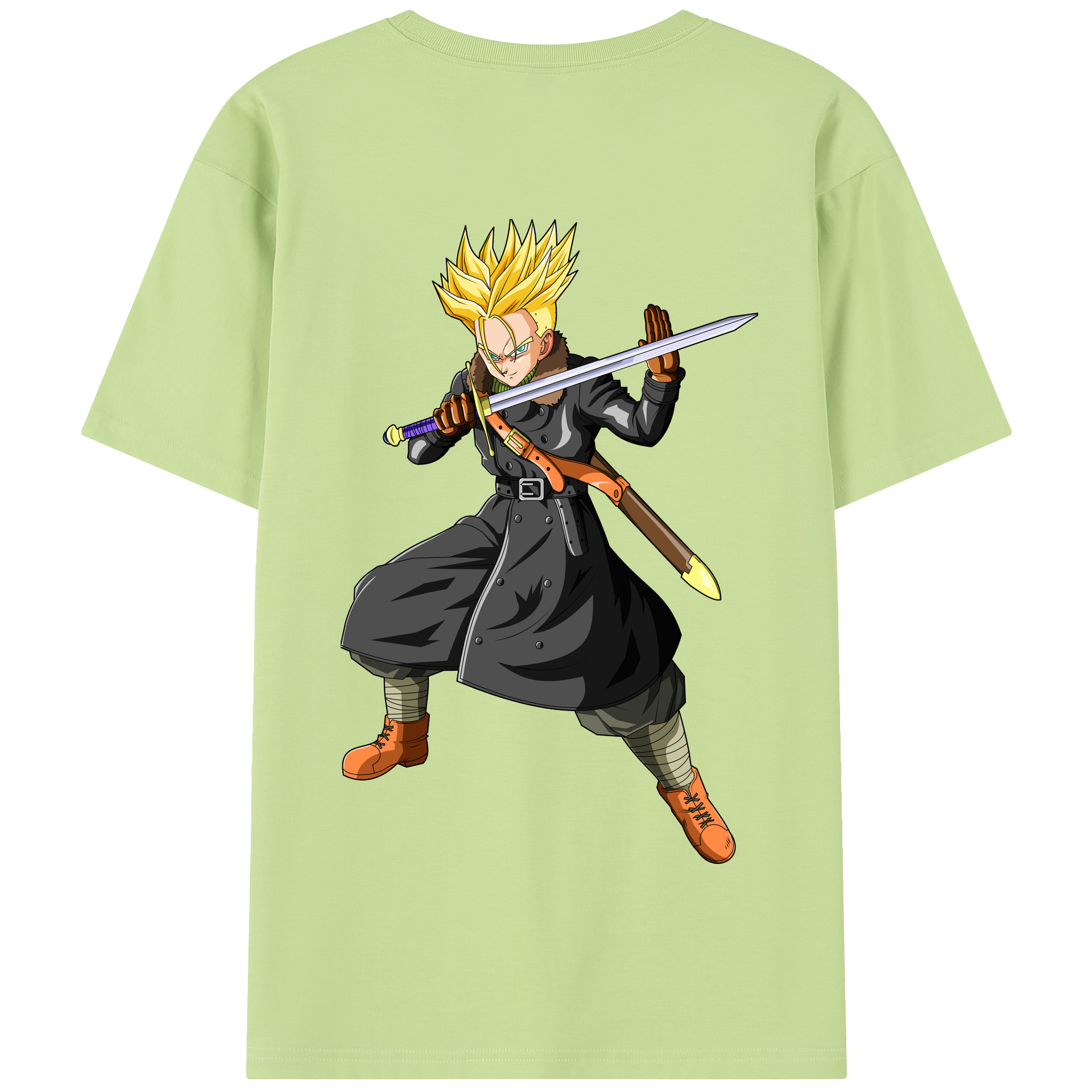 （画像用） ドラゴンボール トランクス（Torankusu）DRAGON BALL Trunks 綿100％半袖Tシャツ（背面プリント）